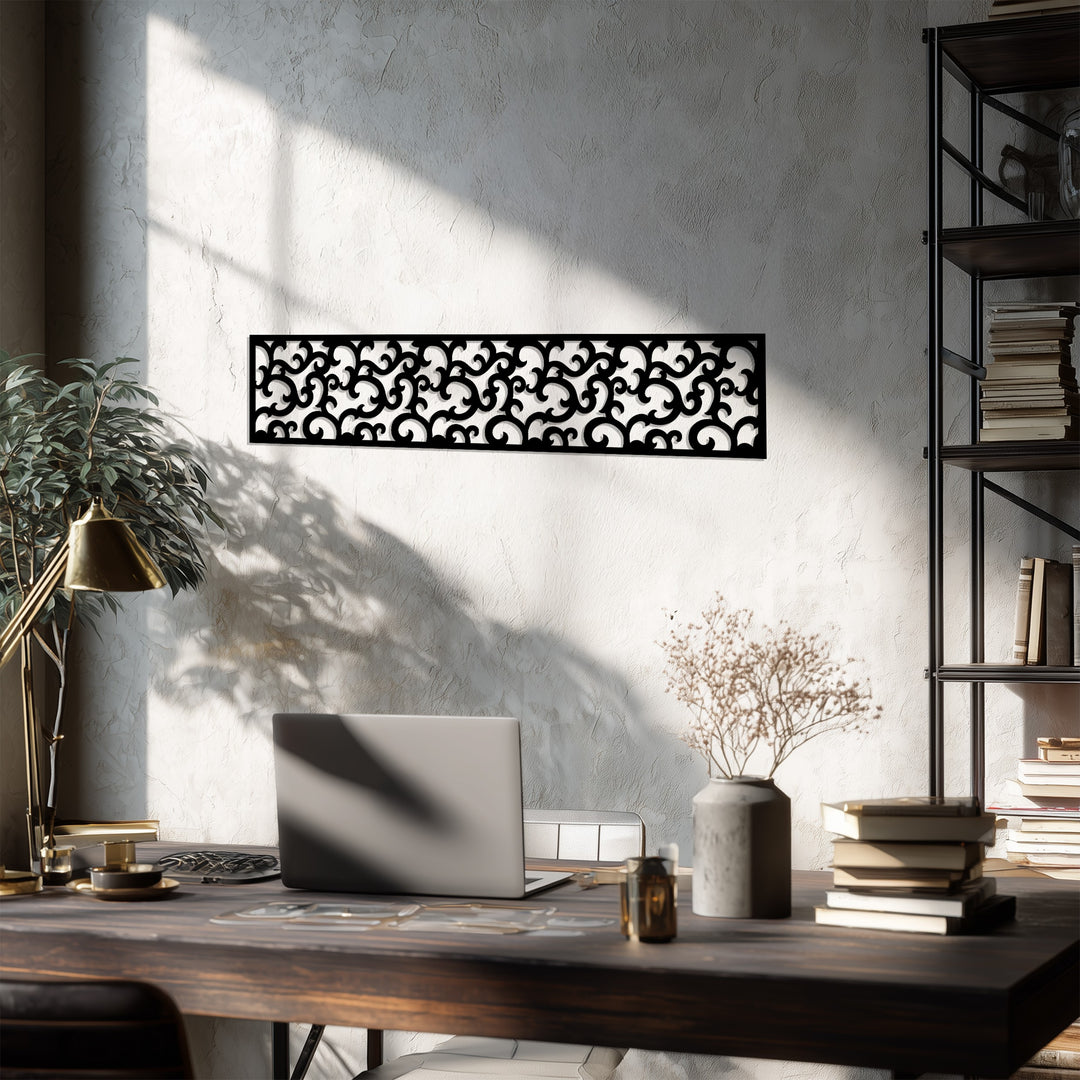 أناقة مزخرفة – لفافة كلاسيكية فن جداري معدني لوحة