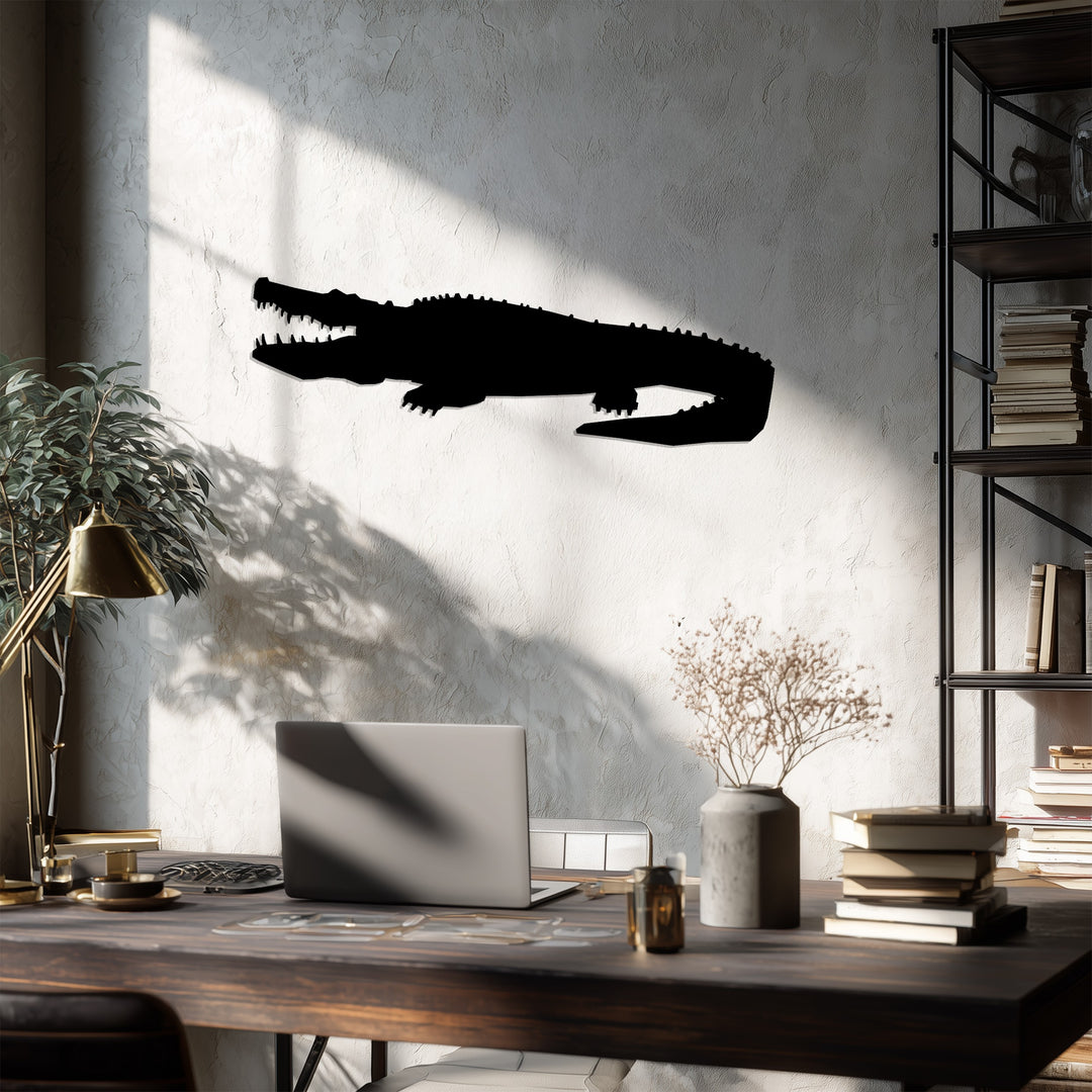 Crocodile Silhouette – Fierce Reptile Metal Wall Art