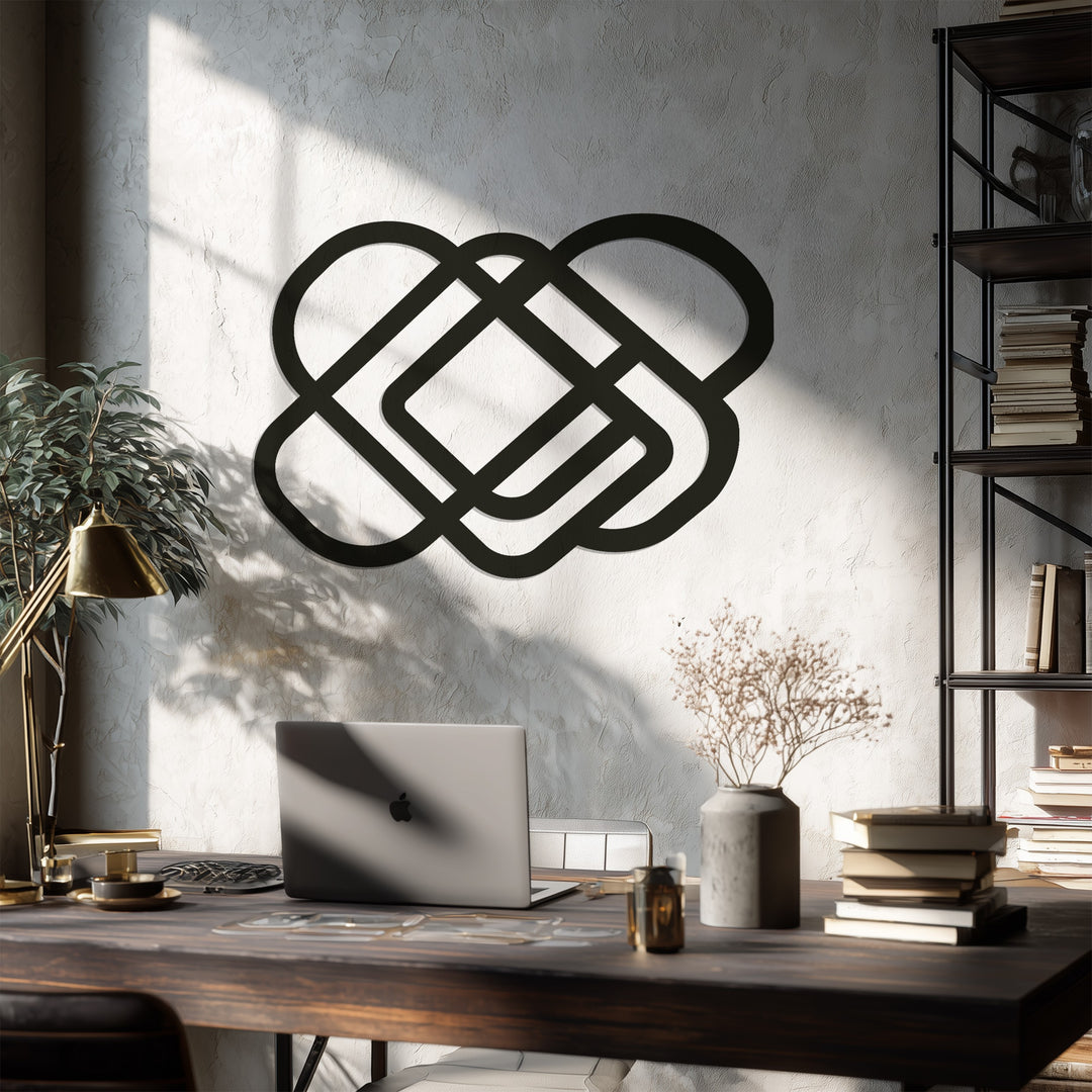 Interwoven Geometry – Minimalist Metal Wall Art