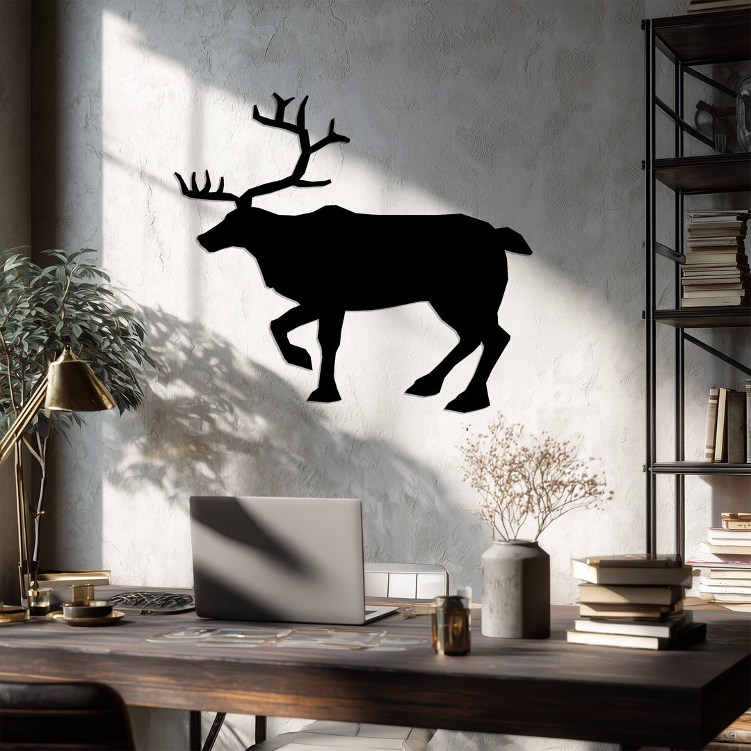 Majestic Deer Silhouette – Nature Inspired Metal Wall Art