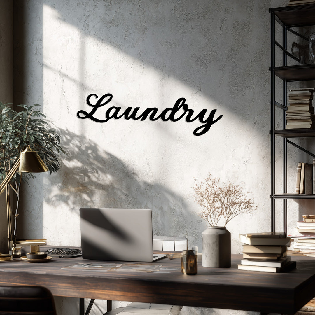 Laundry Script – Modern Metal Wall Art
