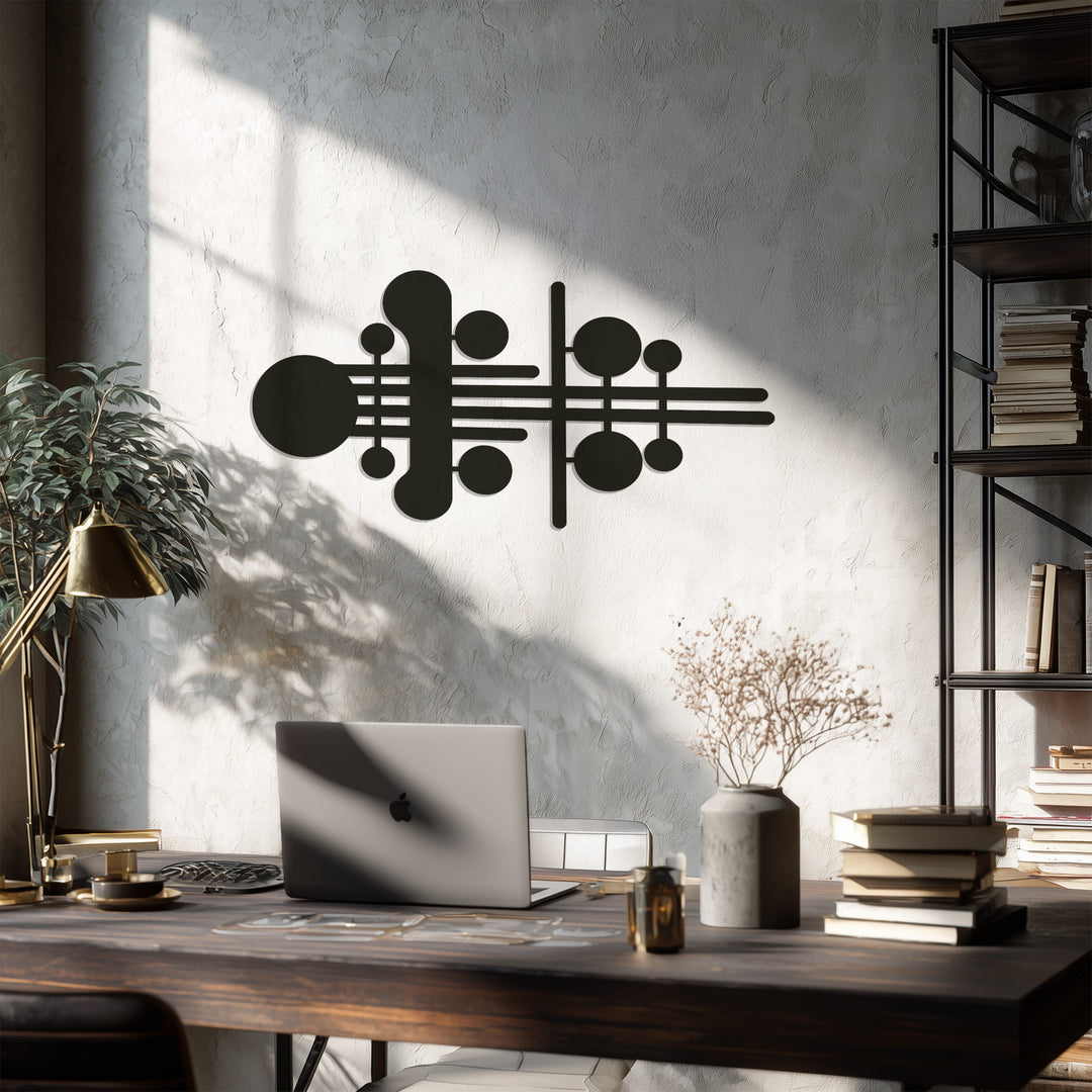 Geometric Harmony – Abstract Circles & Lines Metal Wall Art