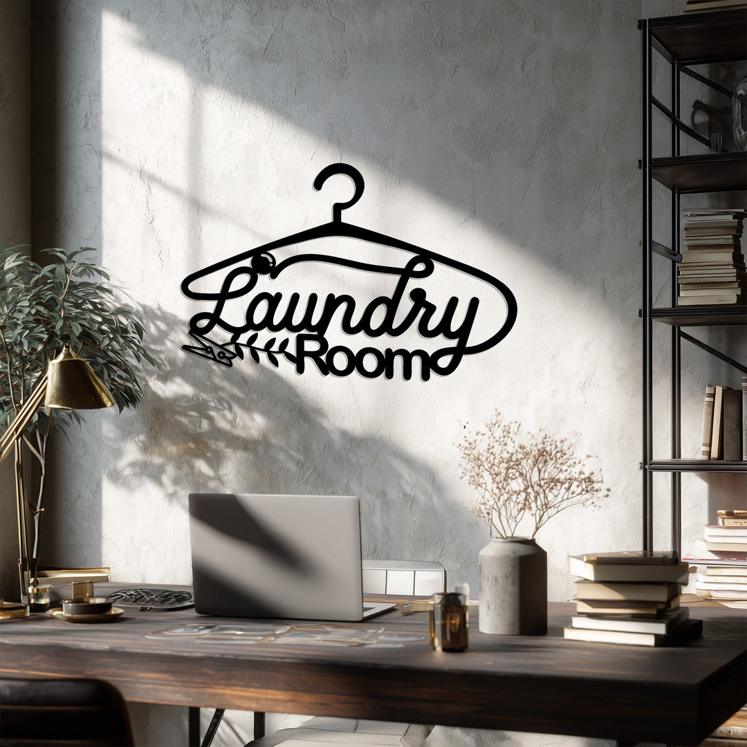 Laundry Room Metal Wall Art – Red Hanger Design
