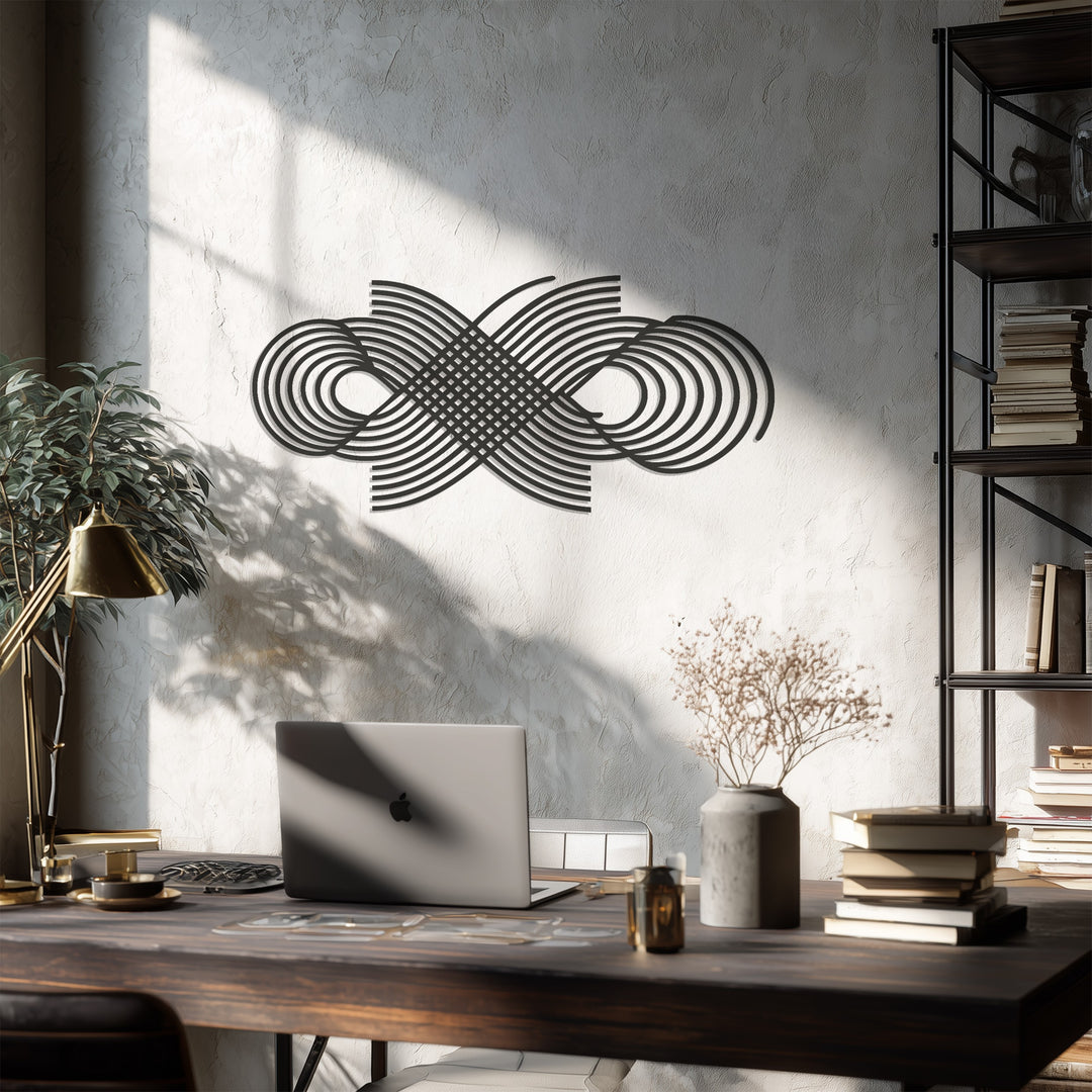 Geometric Infinity Metal Wall Art – Modern Black Abstract Design