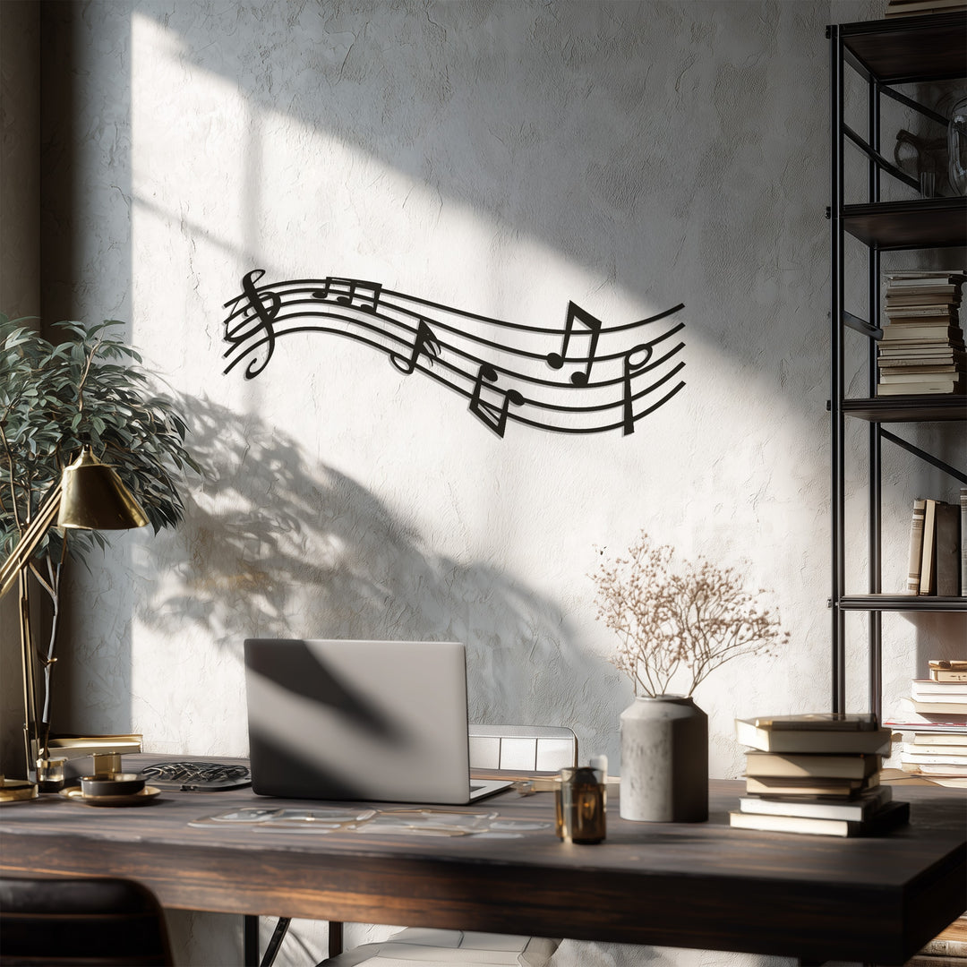 Musical Notes – Flowing Melody Metal Wall Art