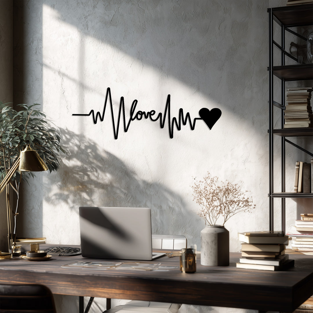 Bedroom heartbeat love metal art