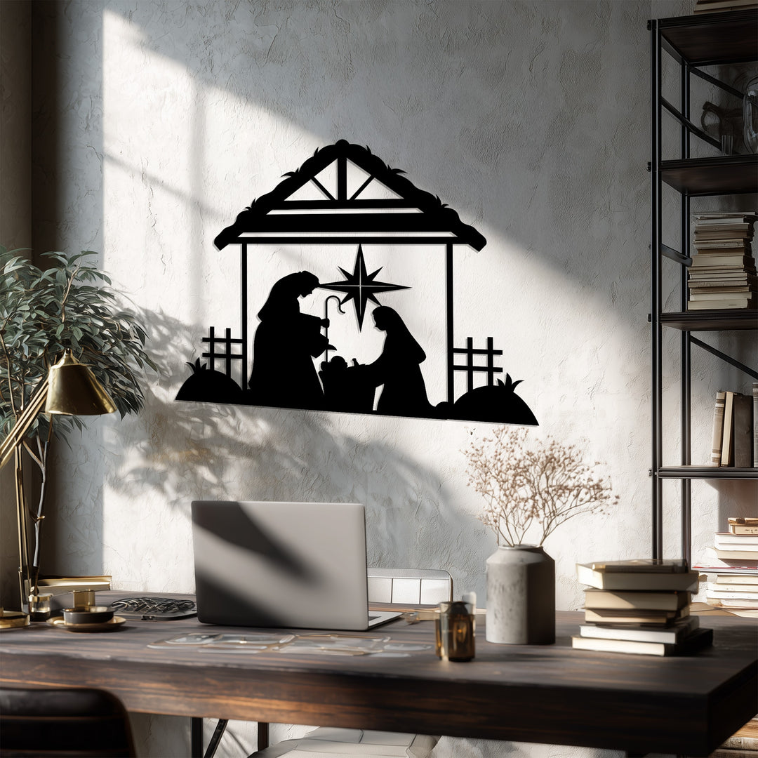 نجمة بيت لحم – ميلاد العائلة المقدسة فن جداري معدني