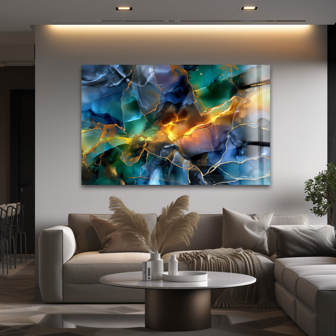 Fractured Light – Abstract Shattered Prism Glass Wall Art