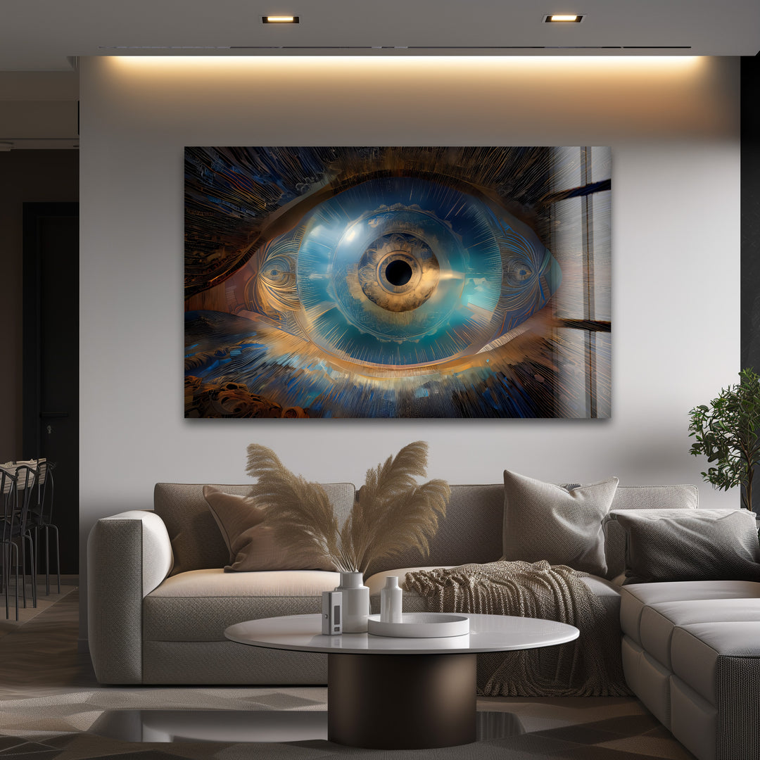 Eye of the Infinite – Surreal Visionary Glass Wall Art