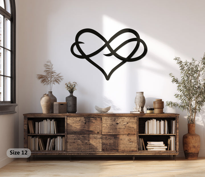 Romantic metal wall décor symbolizing love