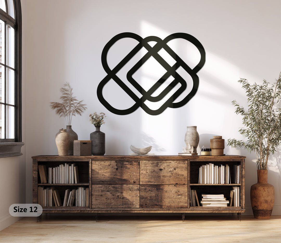 Interwoven Geometry – Minimalist Metal Wall Art