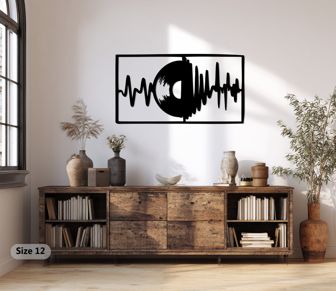 Vinyl Soundwave Metal Wall Art – Modern Music-Inspired Home Decor