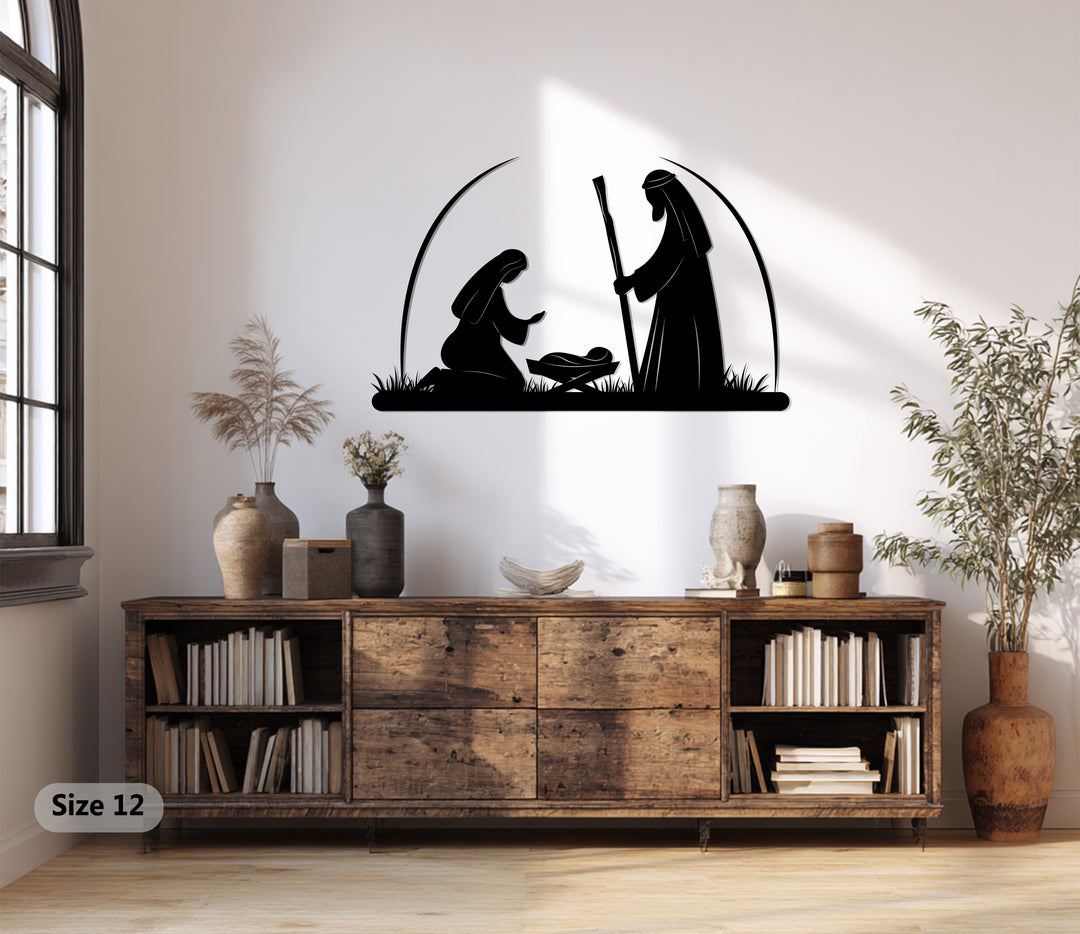 Nativity Scene – Holy Family Metal Wall Art