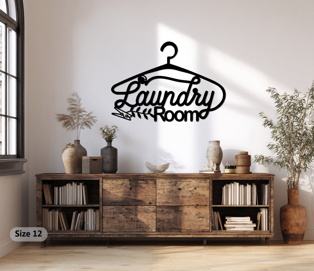 Laundry Room Metal Wall Art – Red Hanger Design
