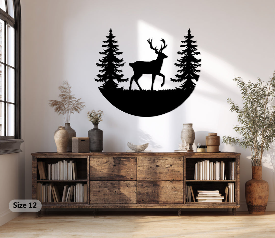 Deer Forest Metal Wall Art – Nature Wildlife Home Decor