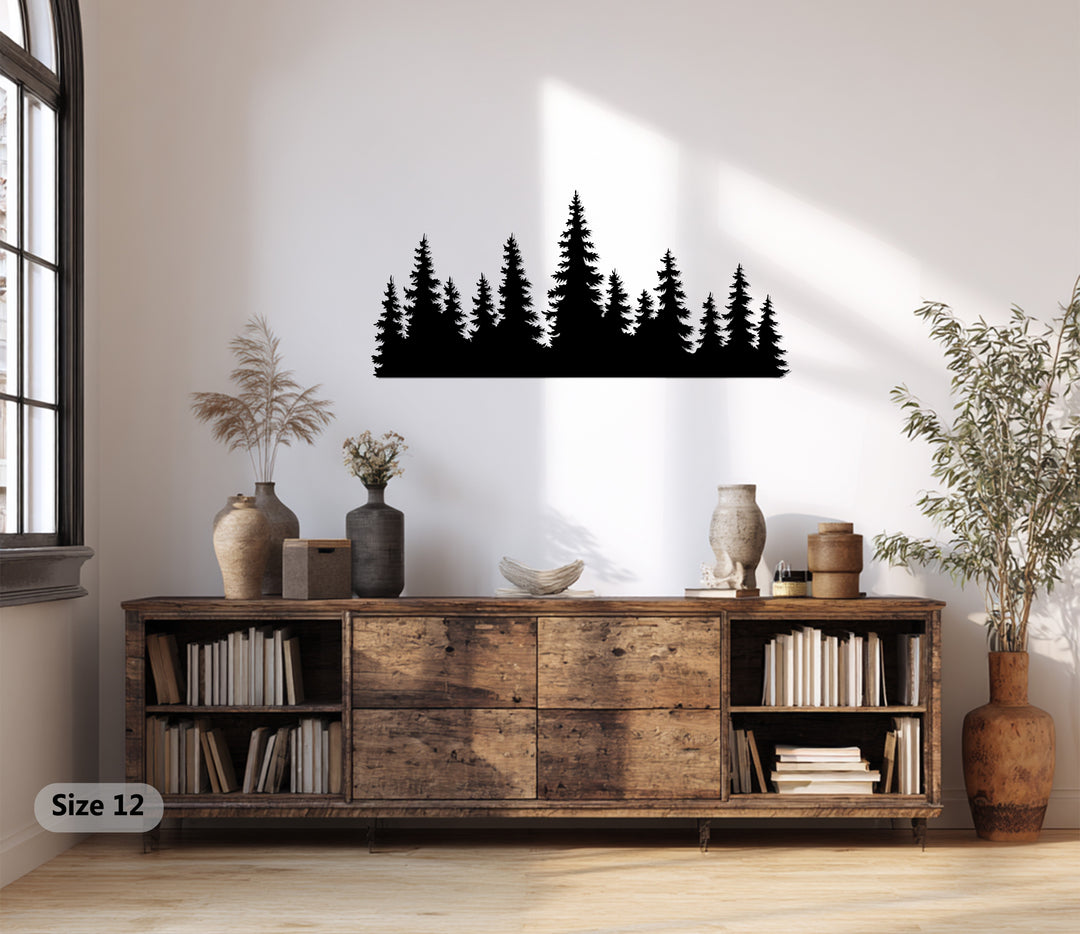 Rustic woodland metal wall hanging for home décor