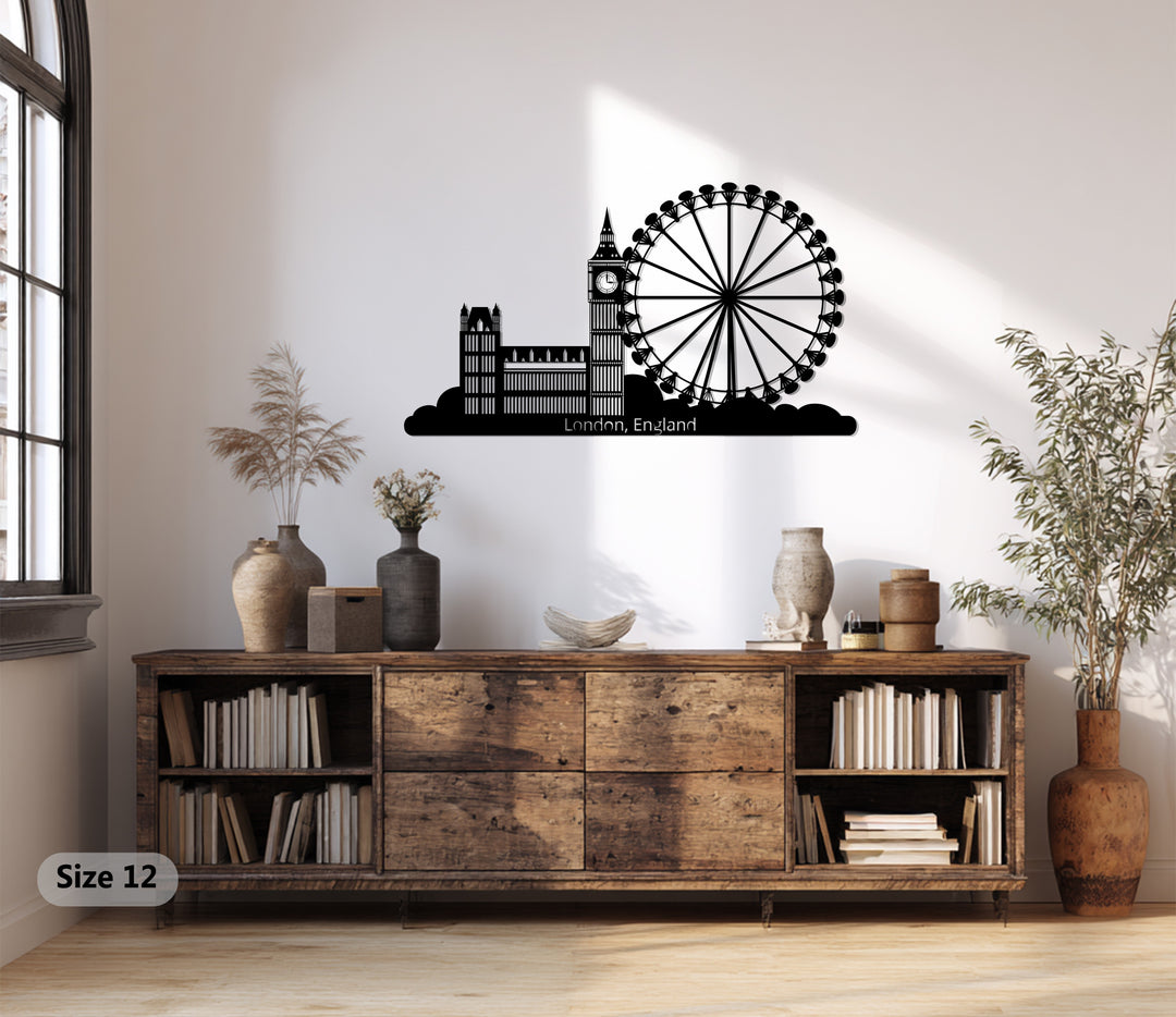 Modern London metal wall art silhouette