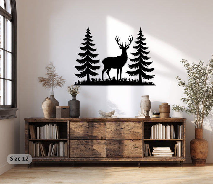Nature-inspired metal deer sculpture wall décor