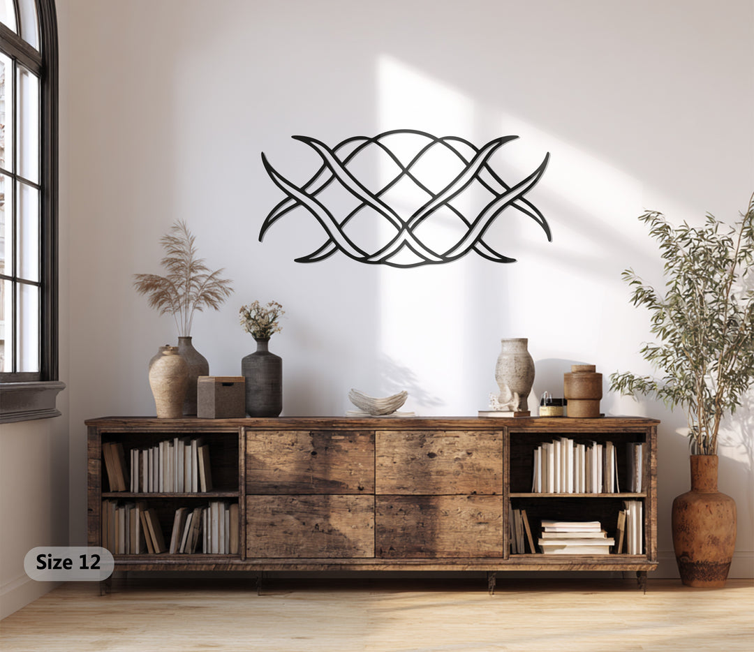 Flowing Waves Metal Wall Art – Abstract Curved Line Décor