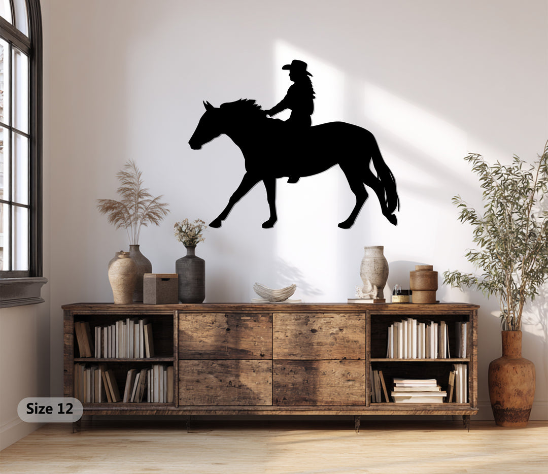 Western-Cowboy-Silhouette – Pferd & Rodeo Metall Wandbilder