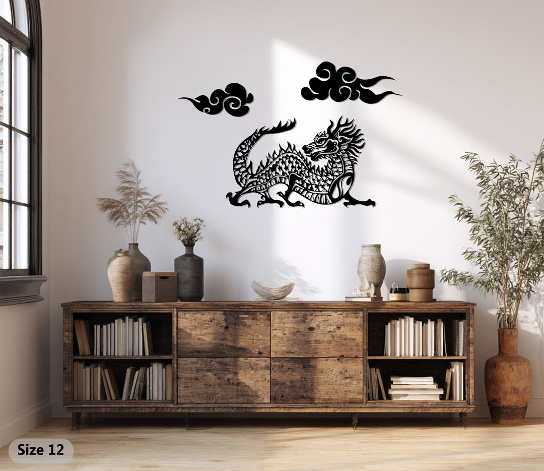 Oriental Red Dragon Metal Wall Art – Mythical Asian Décor