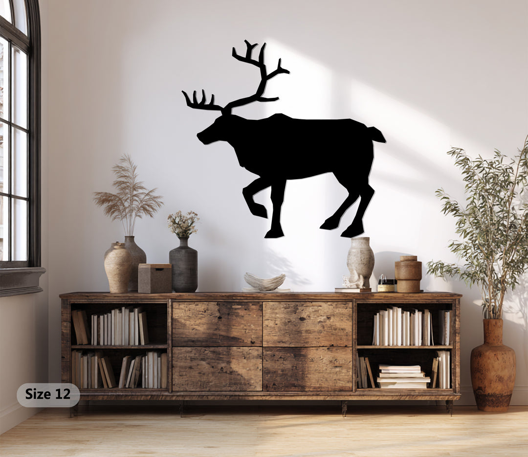 Majestic Deer Silhouette – Nature Inspired Metal Wall Art
