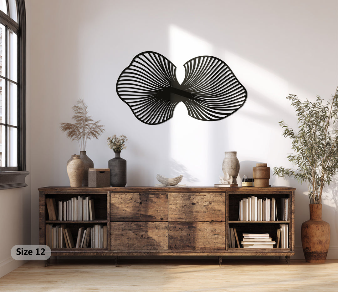 Black Abstract Wings Metal Wall Art – Modern Symmetry Décor