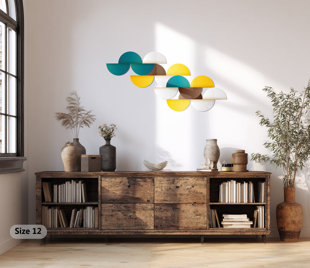 Modern Geometric Circles Metal Wall Art – Abstract Minimalist Home Decor