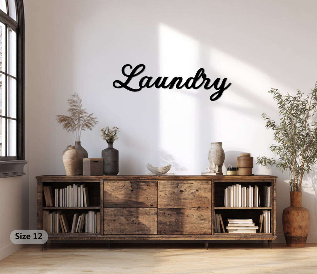 Laundry Script – Modern Metal Wall Art