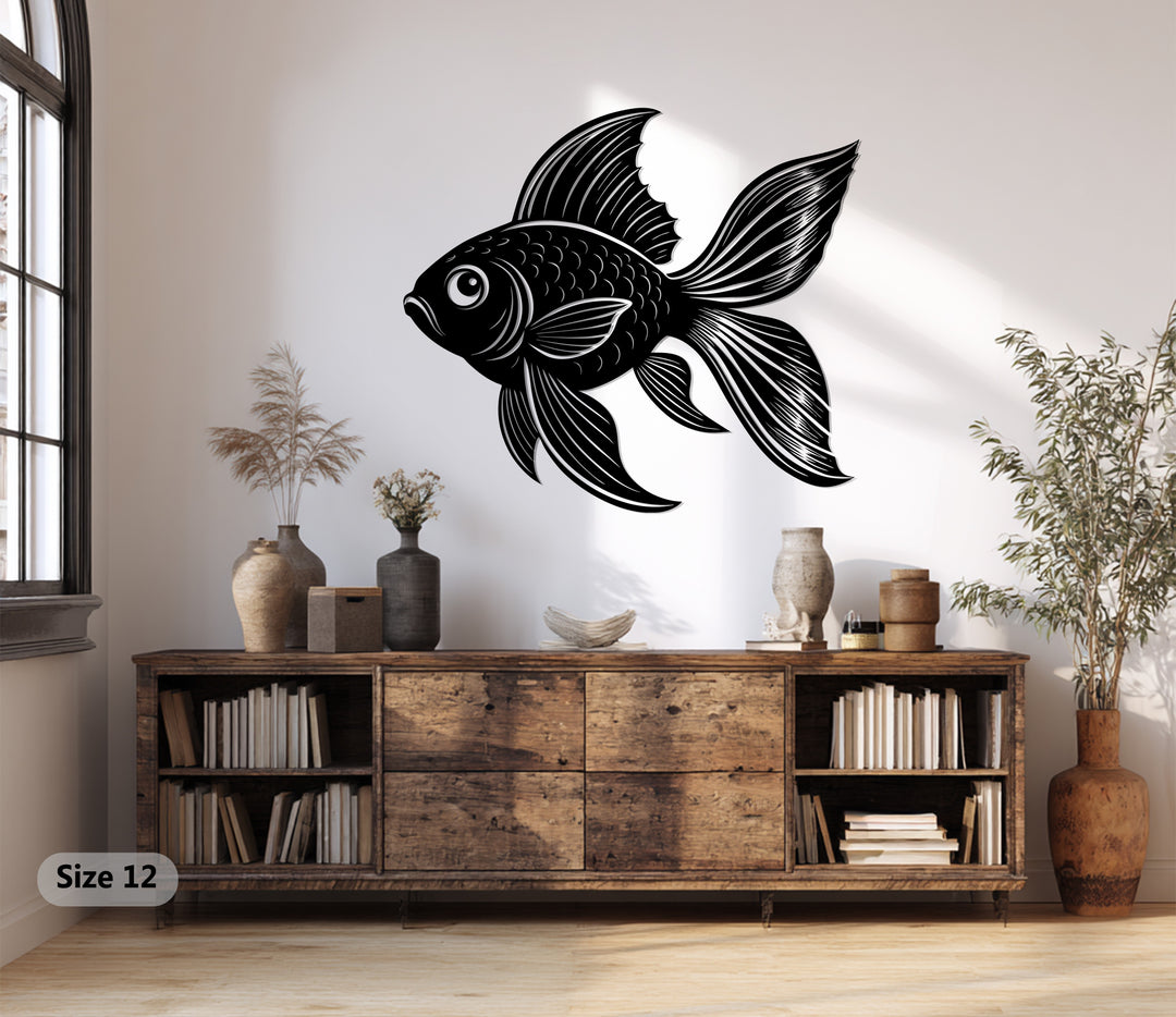 Elegant Fish Silhouette – Ocean Inspired Metal Wall Art