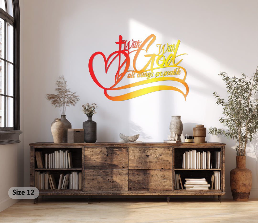 With God All Things Are Possible Metal Wall Art – Inspirational Christian Décor