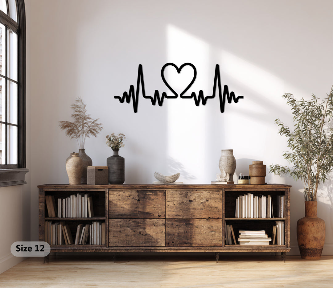 Bedroom heartbeat heart metal decor