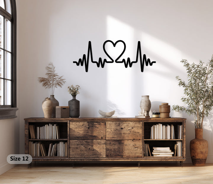 Bedroom heartbeat heart metal decor