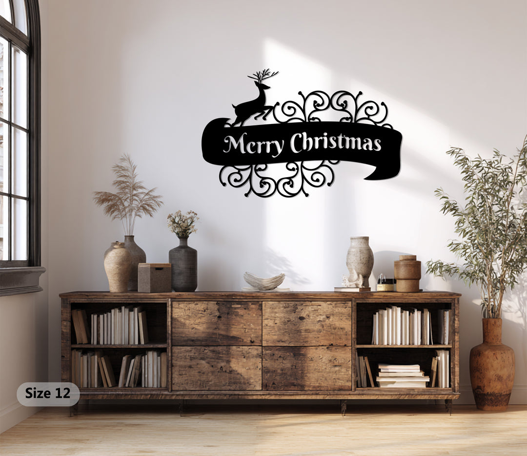 أناقة احتفالية – غزلان عيد الميلاد المجيد فن جداري معدني