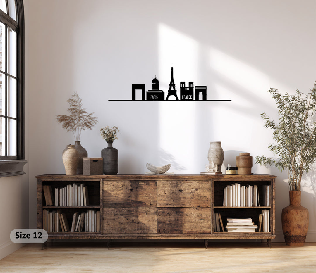 Paris France metal wall art silhouette