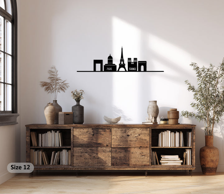 Paris France metal wall art silhouette