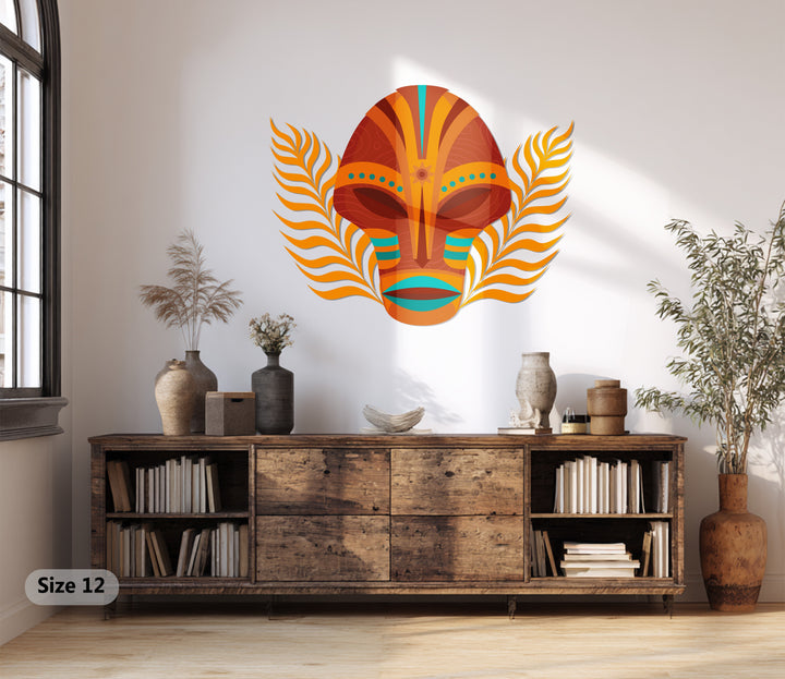 Abstract tribal mask wall art for cultural and contemporary homes