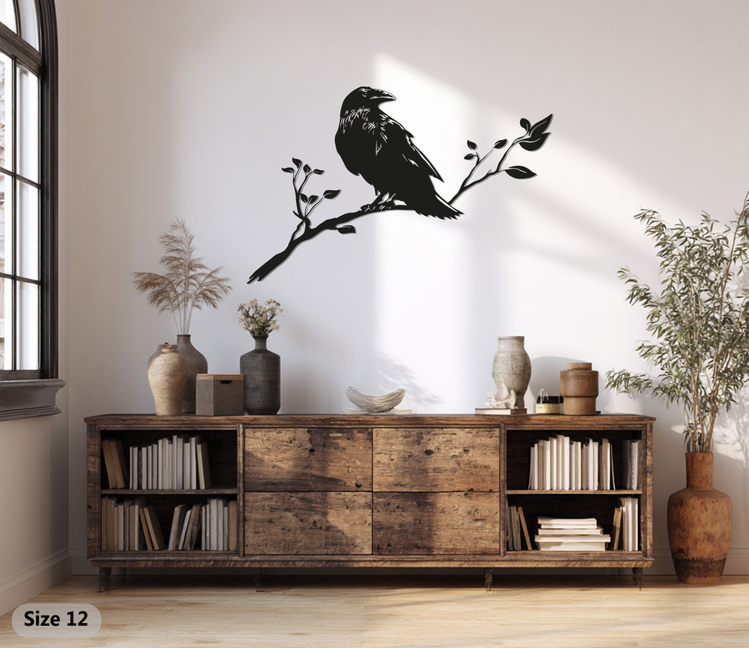 Raven Metal Wall Art – Bird Silhouette Decor