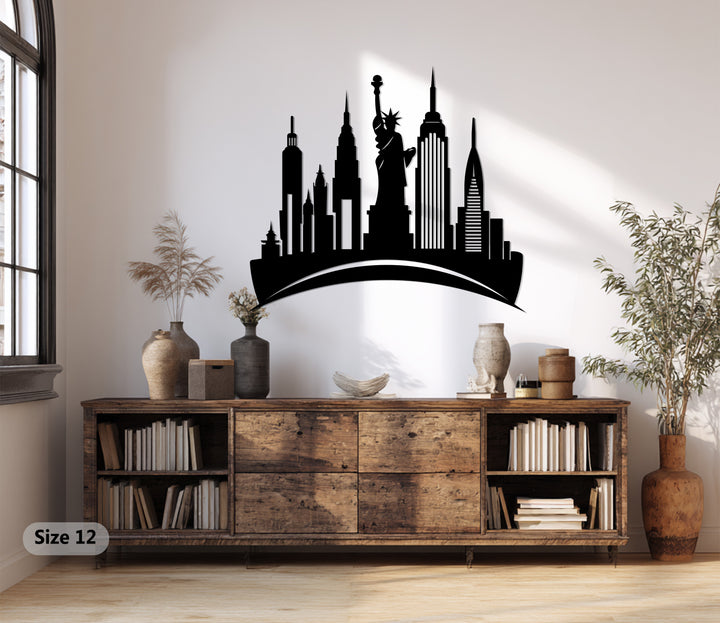 Office skyline wall decor metal