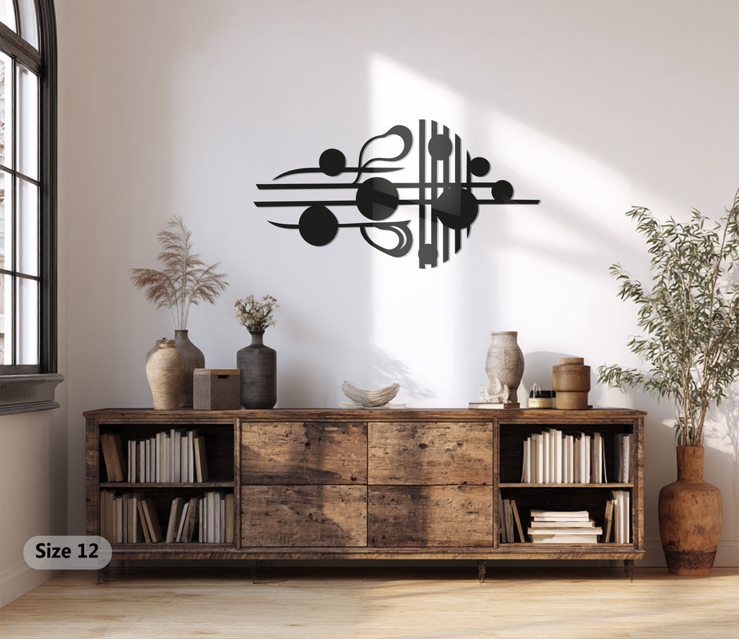 Musical Notes Metal Wall Art – Modern Black Music Decor