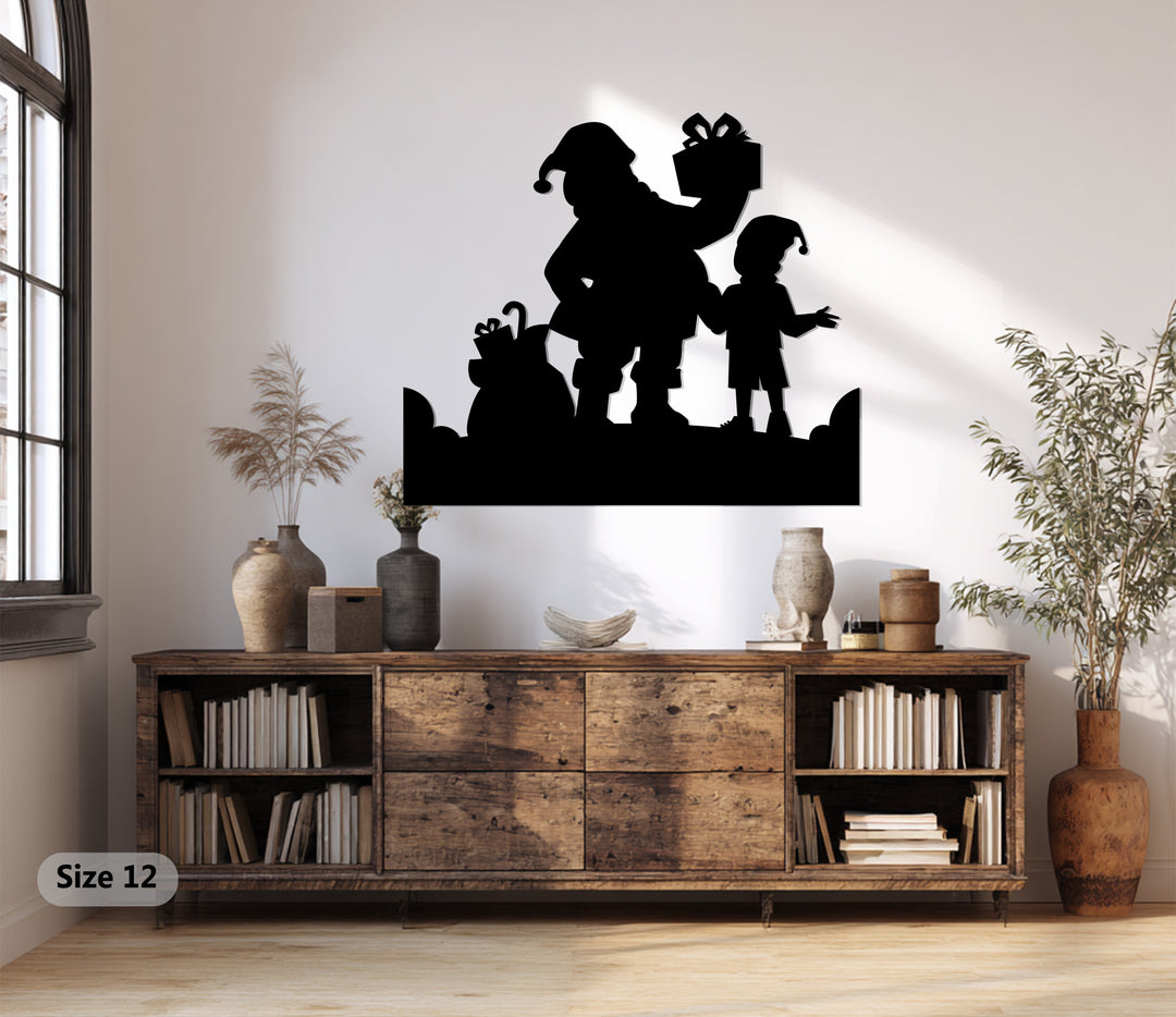 لحظة هدية سانتا – عيد الميلاد فن جداري معدني