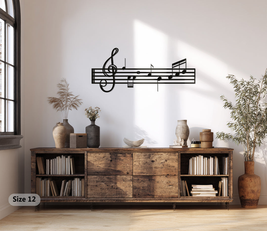 Musical Staff Notes – Classic Metal Wall Art