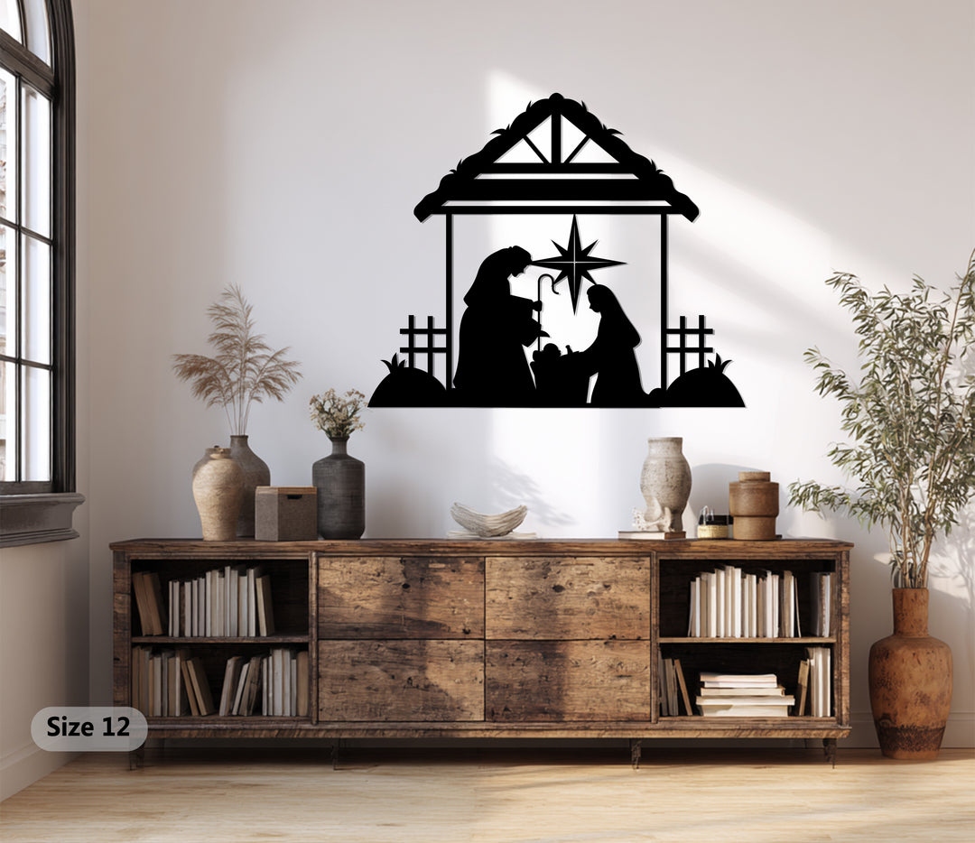 نجمة بيت لحم – ميلاد العائلة المقدسة فن جداري معدني