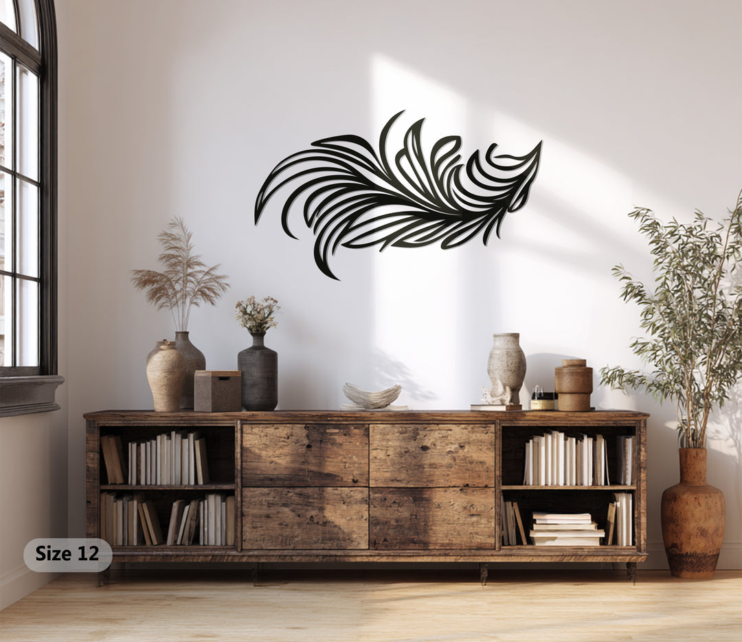 Flowing Feather Art – Abstract Metal Wall Art
