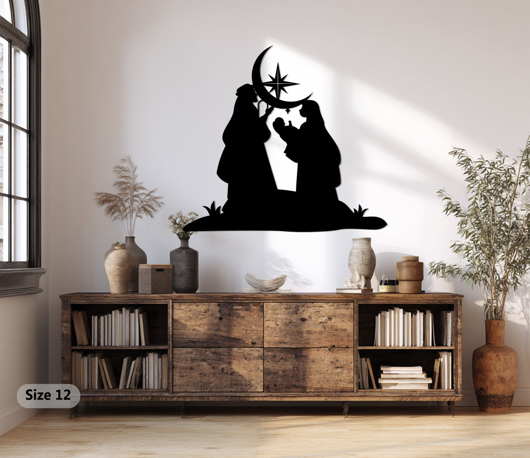 ترنيمة ليلة الميلاد - مشهد الميلاد فن جداري معدني