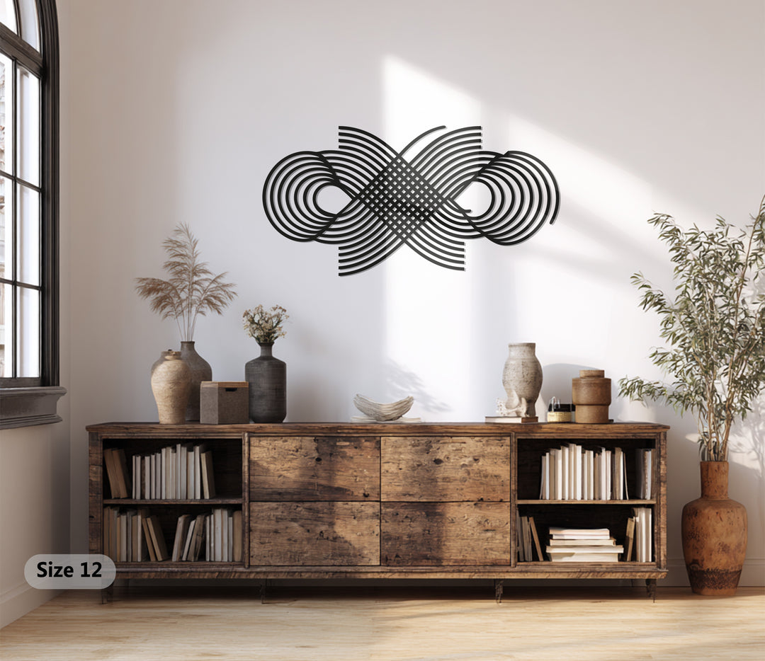 Geometric Infinity Metal Wall Art – Modern Black Abstract Design