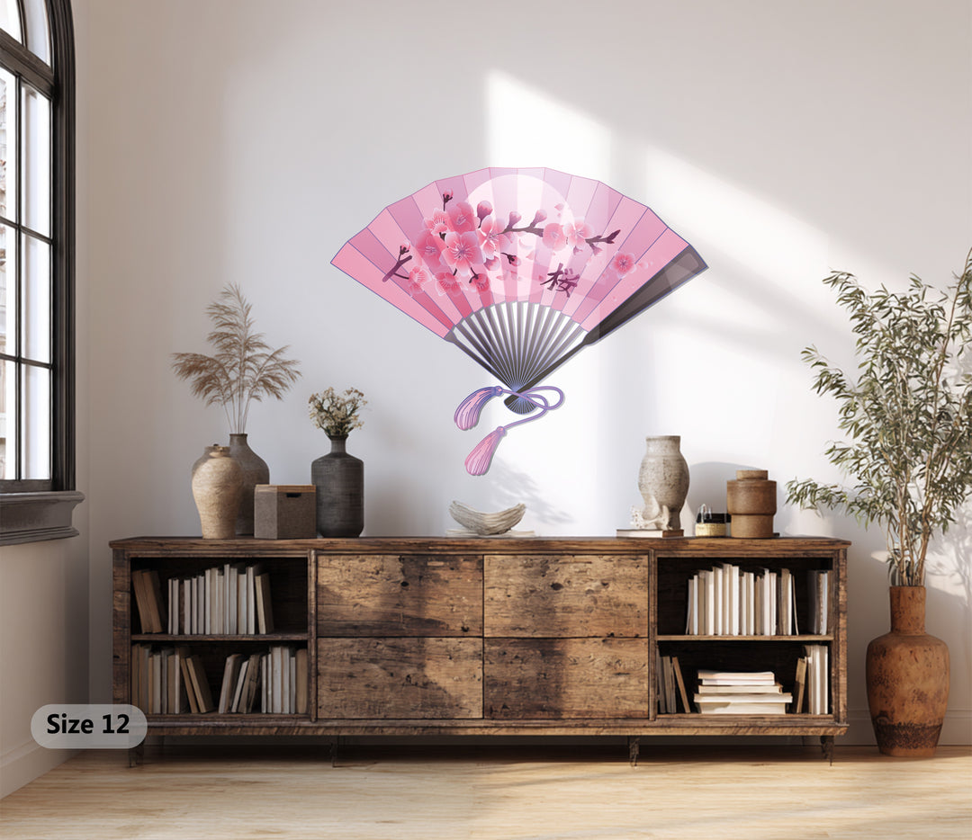 cherry blossom fan metal decor