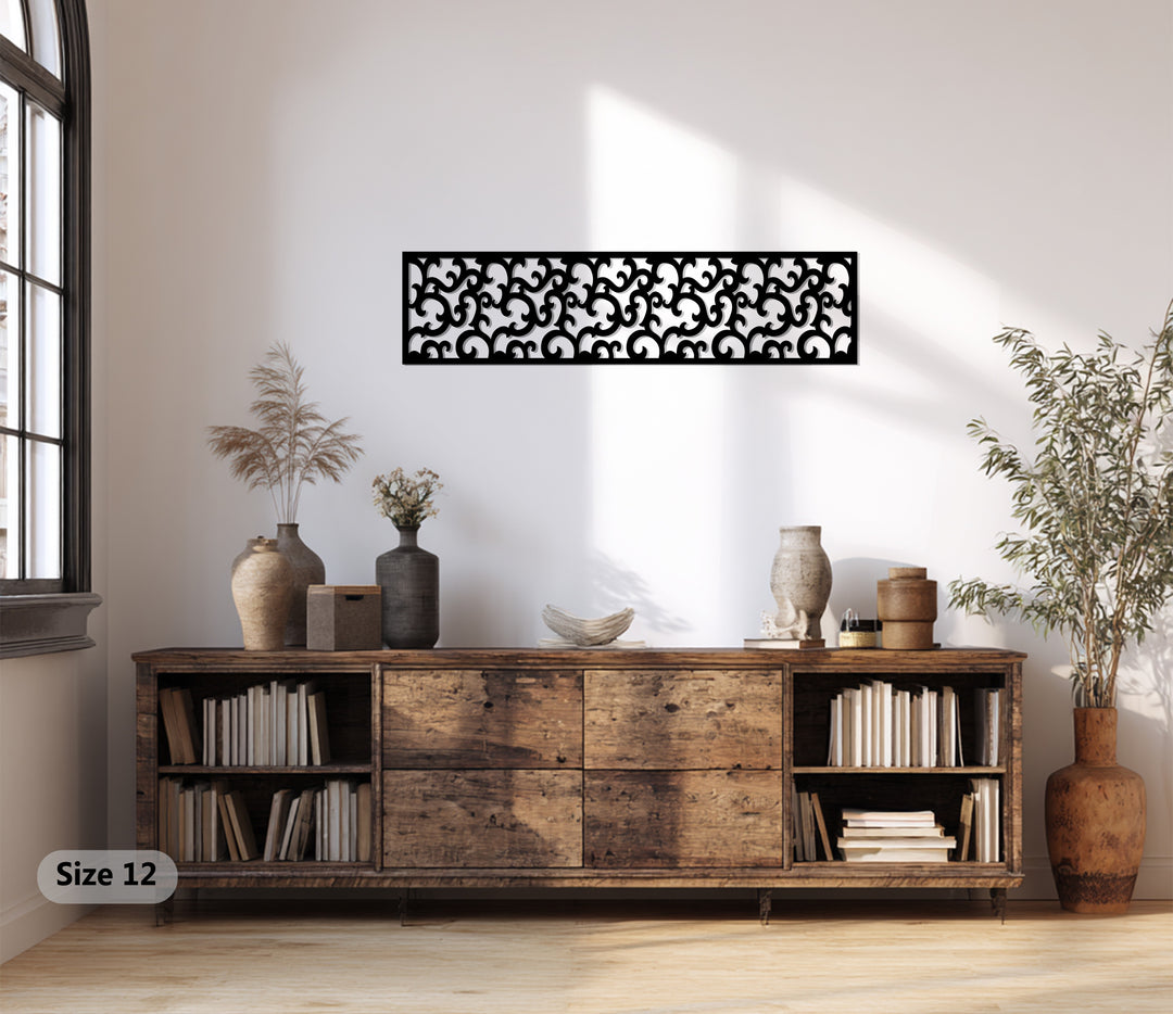 أناقة مزخرفة – لفافة كلاسيكية فن جداري معدني لوحة