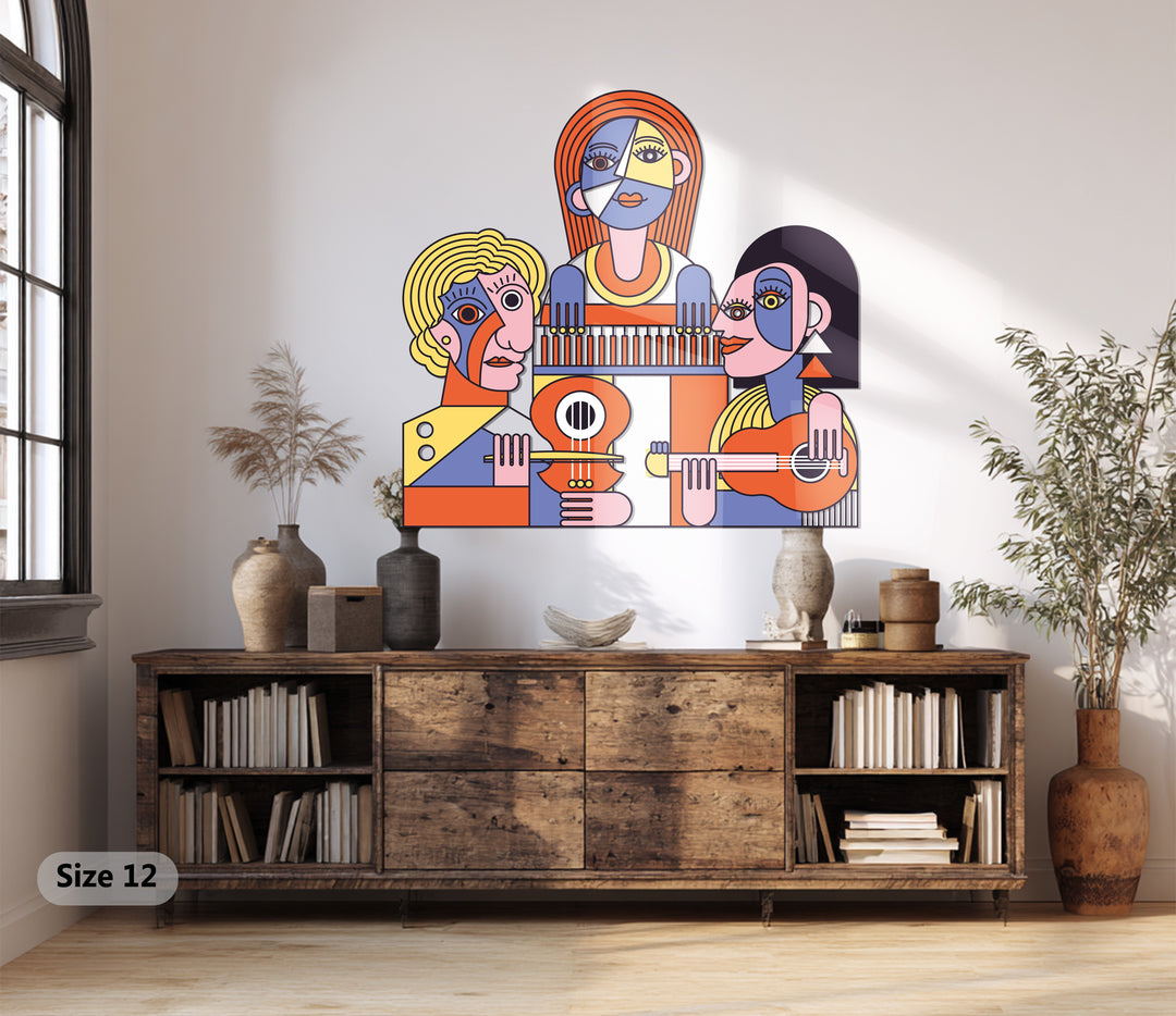 Rhythms of Abstraction – Cubist Musicians Ensemble Metal Wall Art