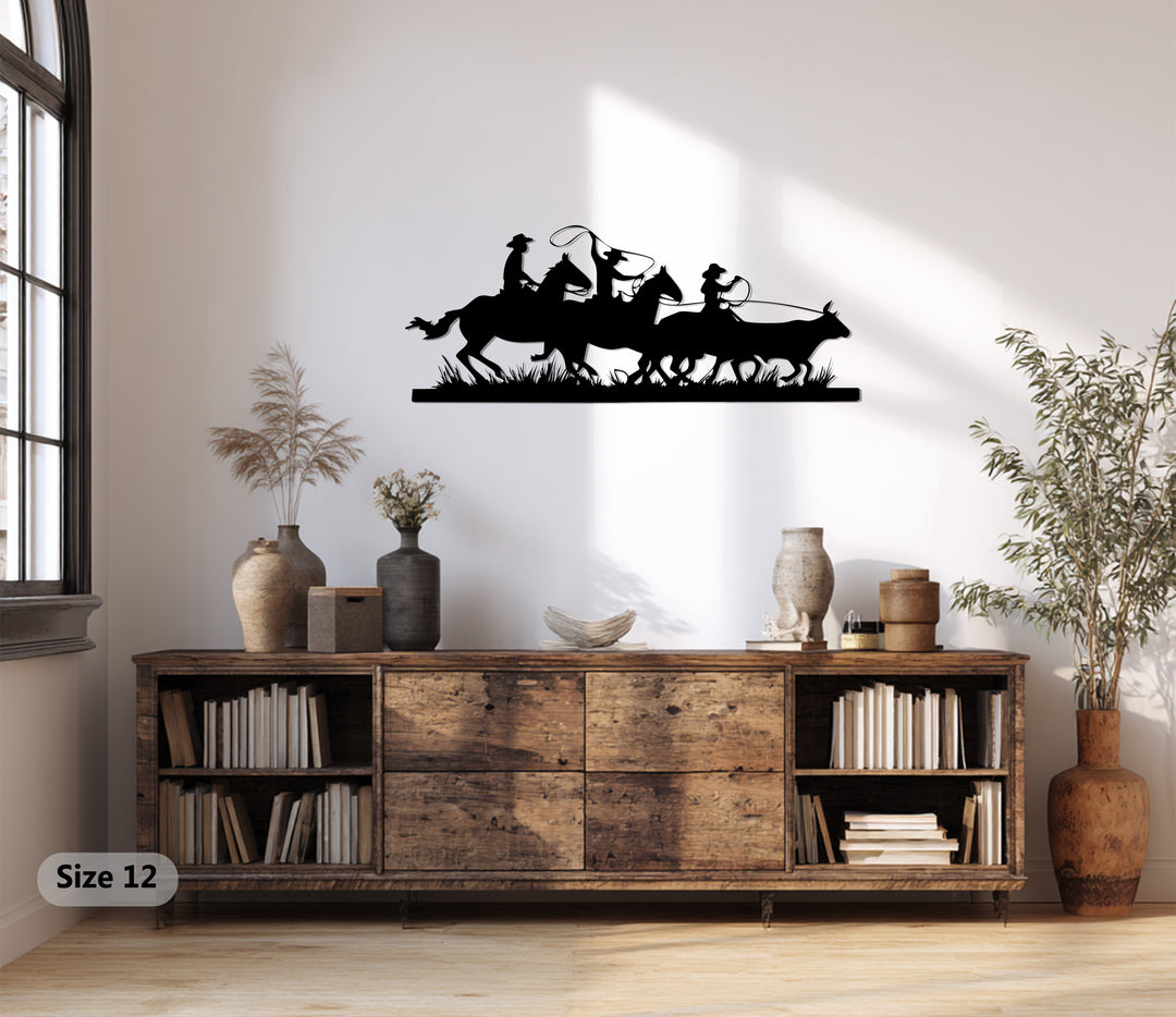 Western Cowboy Silhouette – Horse & Rodeo Metal Wall Art